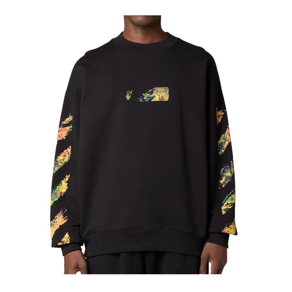 Off White Long Sleeve Shirt Spices Arrow Skate Mens Black OMBA054F26FLE00200